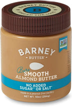 Barney Butter Almond Butter, Bare Smooth, 10 Ounce Jar, No Added Sugar or Salt, Skin-Free Almonds, No Stir, Non-GMO, Gluten Free, Keto, Paleo, Vegan