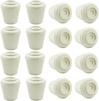 16pcs 1/2 Inch Round Chair Leg Tips Caps, Non-Slip Rubber Chair Leg Floor Protectors, White Furniture Leg Caps Fit for 0.43"-0.47" (11mm-12mm) Diameter Round Feet