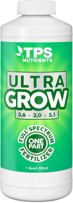 TPS NUTRIENTS Ultra Grow One Part Veg Plant Fertilizer with All NPK Cal-Mag and Micros, 1 Quart (32 oz)