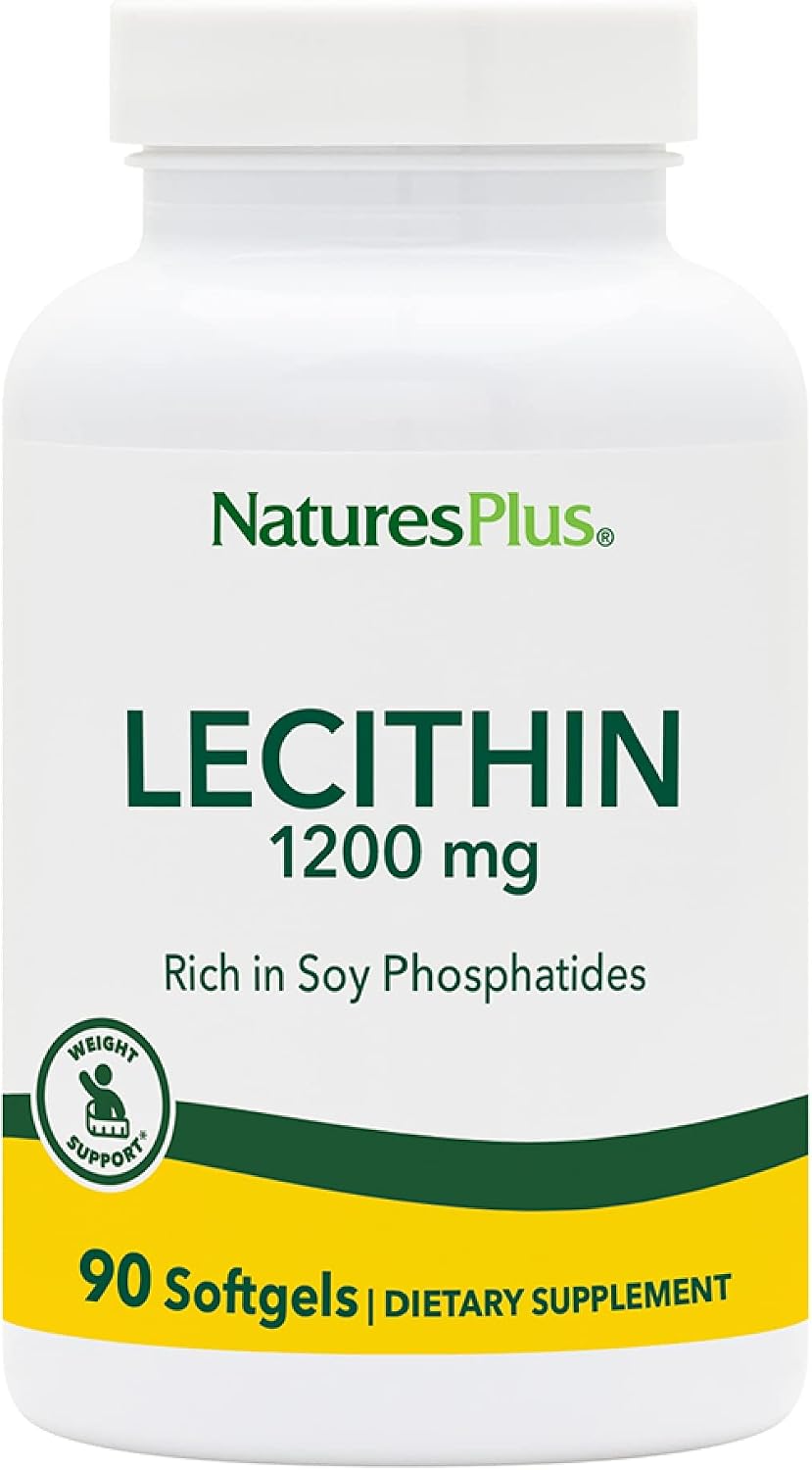 NaturesPlus Lecithin 1200 mg - 90 Softgels - Rich in Soy Phosphatides - Gluten Free - 90 Servings