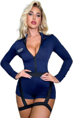 JasmyGirls Halloween Cop Costume for Women Anime Police Bodysuit Cosplay Outfits for Adult