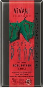 VIVANI Organic Dark Chocolate Chili Vegan, 100 GR
