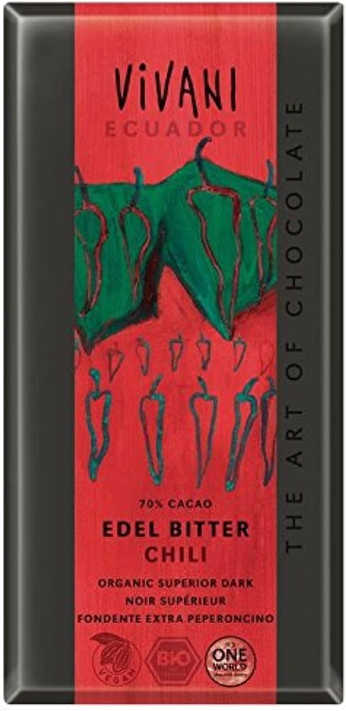 VIVANI Organic Dark Chocolate Chili Vegan, 100 GR