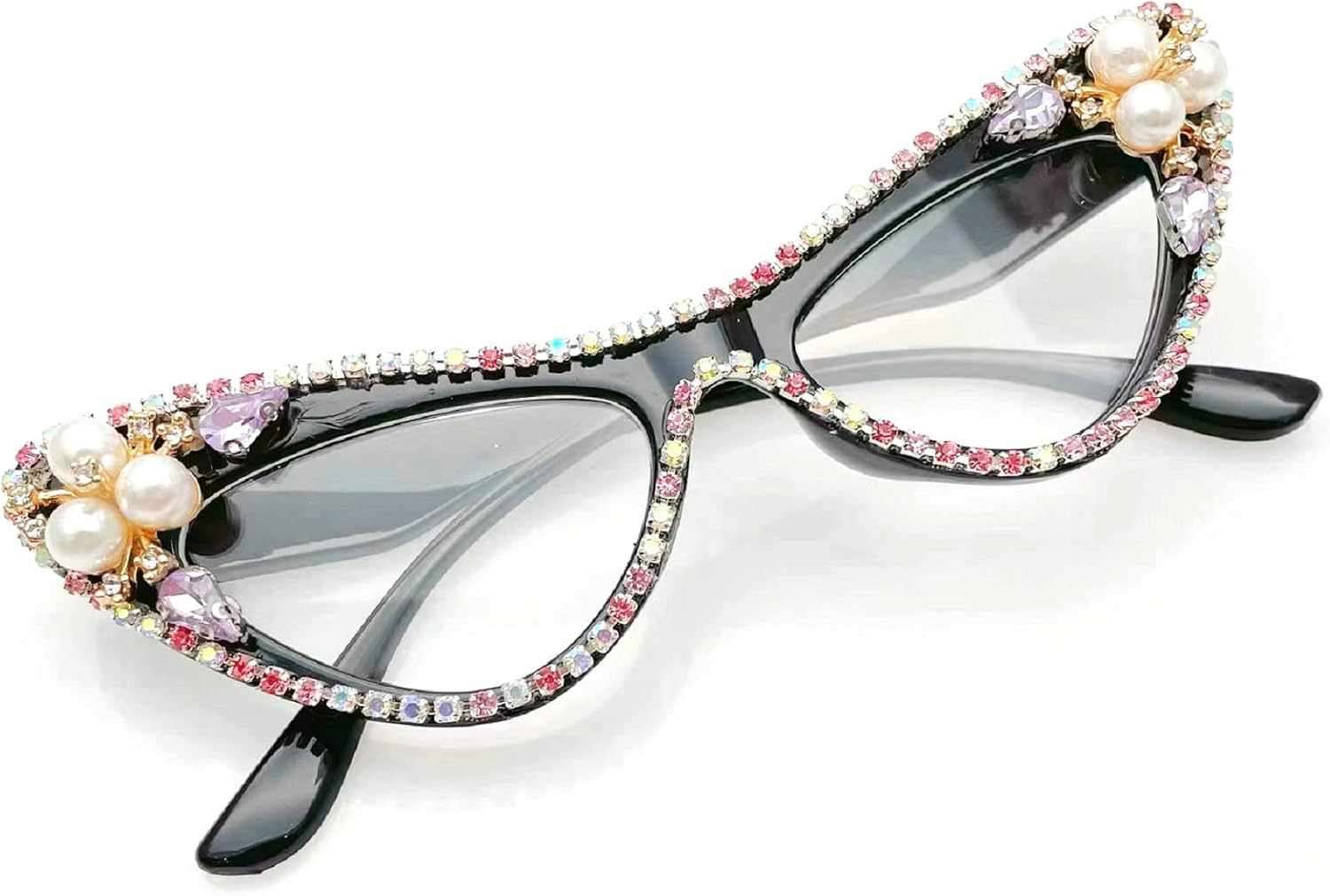 Vintage Cat Eye Crystal Bling Reading Glasses Women Rhinestone Eyewear Frames Blue light blocking Reader
