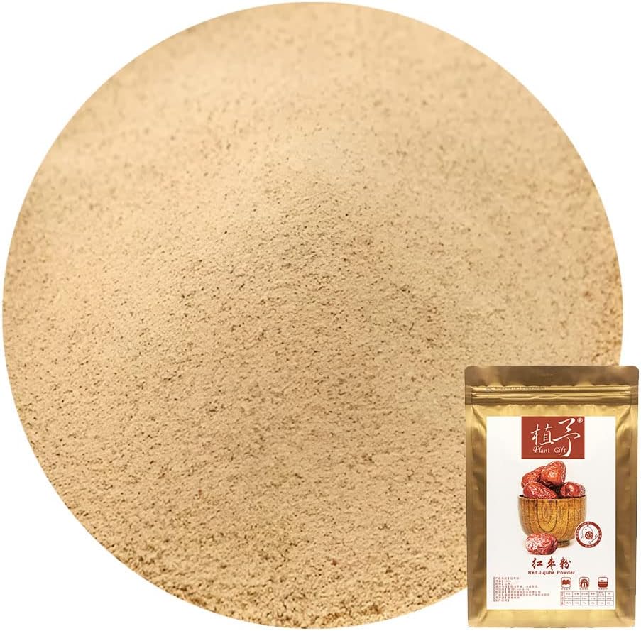 Plant Gift 100% Pure Jujube Powder 100G/3.25oz Non-GMO Powder, No Filler, No additives, Natural Jujube Flour,Best Flavor for Smoothie, Drinks, Tea and Baking, Adds Flavor and Taste