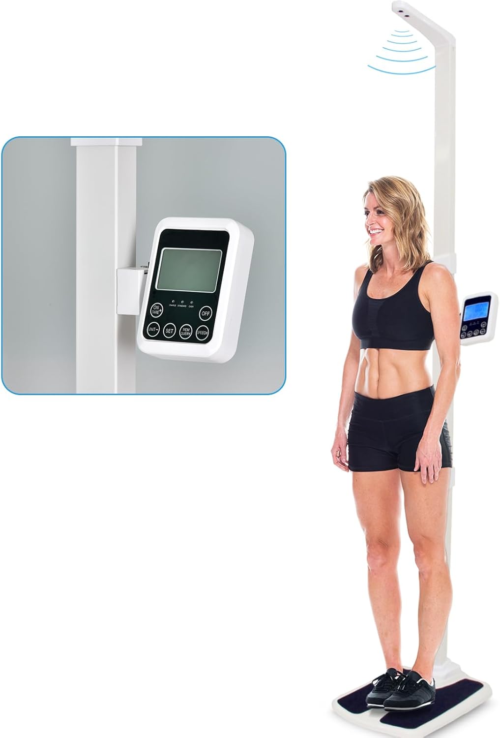 Professional Digital Physicians Scale，Ultrasonic Height and Weight Scale，Multifunctional Medical Measuring Scale for Weight and Height Measurement,Weight Capacity 440 lbs / 35.4”-78.7”
