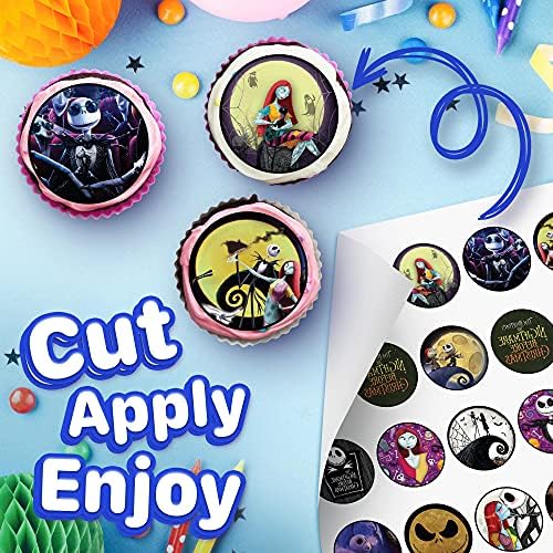 30 Edible Cupcake Toppers – Spooky Holiday-Inspired Designs Collection | Uncut Edible Icing Sheet Decorations