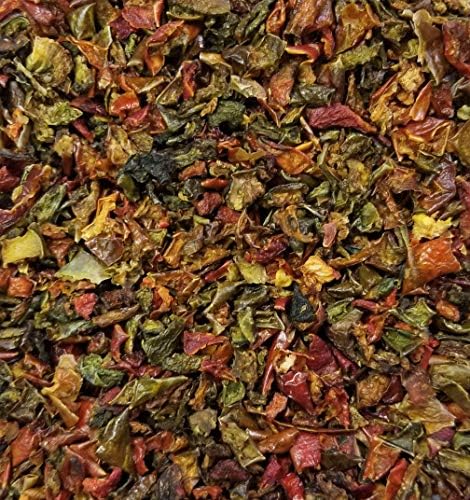 Red & Green BELL Peppers 1 Pound Bulk Bag-Heat Sealed to Maintain Freshness-Crushed & Dried Spice Seasoning