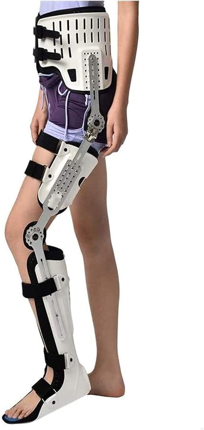 Brace, Hip Knee Ankle Foot Orthosis Leg Fracture, Hip Walking Fixed with Walking Boots Brace Knee Surgery Support (Right S) (Left L)-Left-L