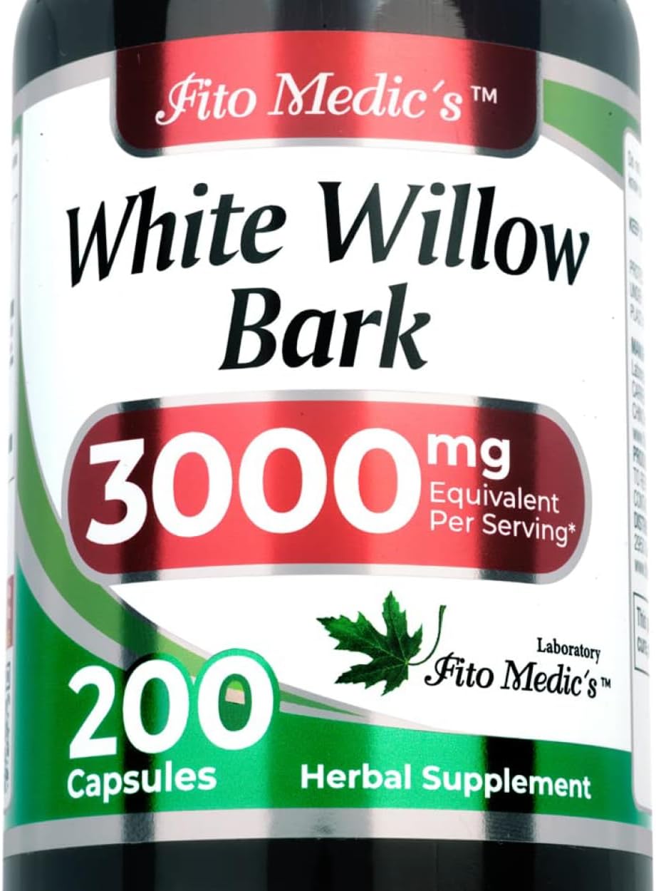 FITO MEDIC'S Lab White Willow Bark Supplement, White Willow Extract, 180 Capsules