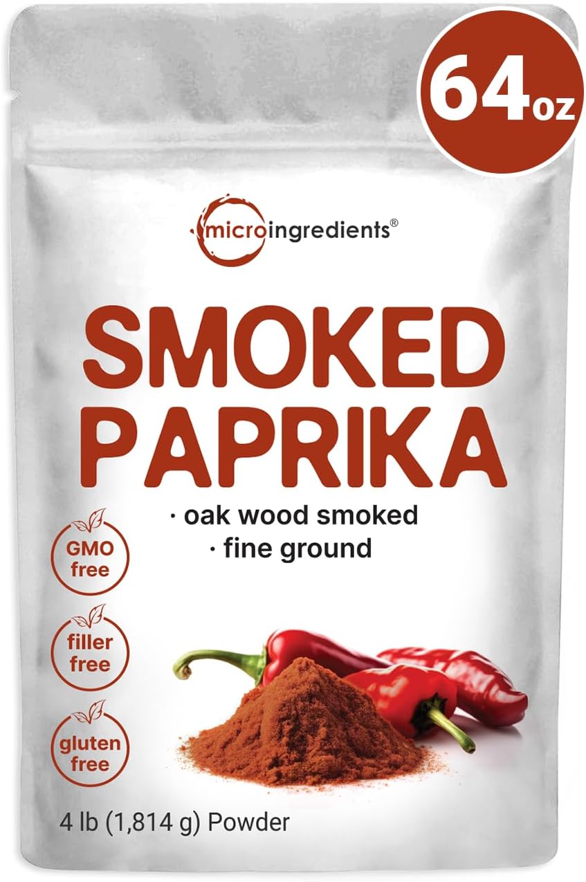 Smoked Paprika Powder, 4 lb (64 oz) | Premium Spanish Source | Sweet & Smoky Flavor | Great for Marinades, Meats & Dressings | Additive Free, Non-GMO, Bulk Supply