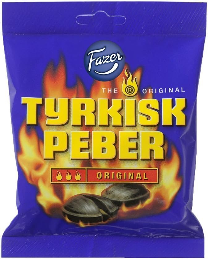 Fazer Tyrkisk Peber Original - Finnish - Salty - Licorice - Salmiakki - Salmiak - Salmiac - Boiled - Caramel - Hard - Candy - Bag 150g