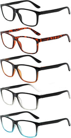Kerecsen 5 Pack Reading Glasses for Men and Women Readers with Spring Hinges Fashion Eyeglasses