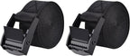 TRIWONDER Tie Down Straps, Lashing Straps Nylon Webbing, Cam Buckle Adjustable Heavy Duty Belts for Luggage, Suitcase Packing, Cargo Freight (01# Black - 2 Packs, 3.3 FT)