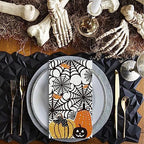 Horaldaily 100 Halloween Disposable Paper Decorative Guest Napkins, Scary Themed Cobweb Pumpkins Hand Towel for Party Lunch Dinner Kitchen Bathroom