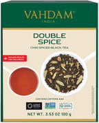 VAHDAM, Double Spice Masala Chai Tea (50+ Cups, 3.53oz) Strong, Robust & Spicy Blend - Black Tea CTC, Cardamom, Cinnamon, Cloves & Black Pepper | Pure Unblended Loose Leaf Tea | Vacuum Sealed