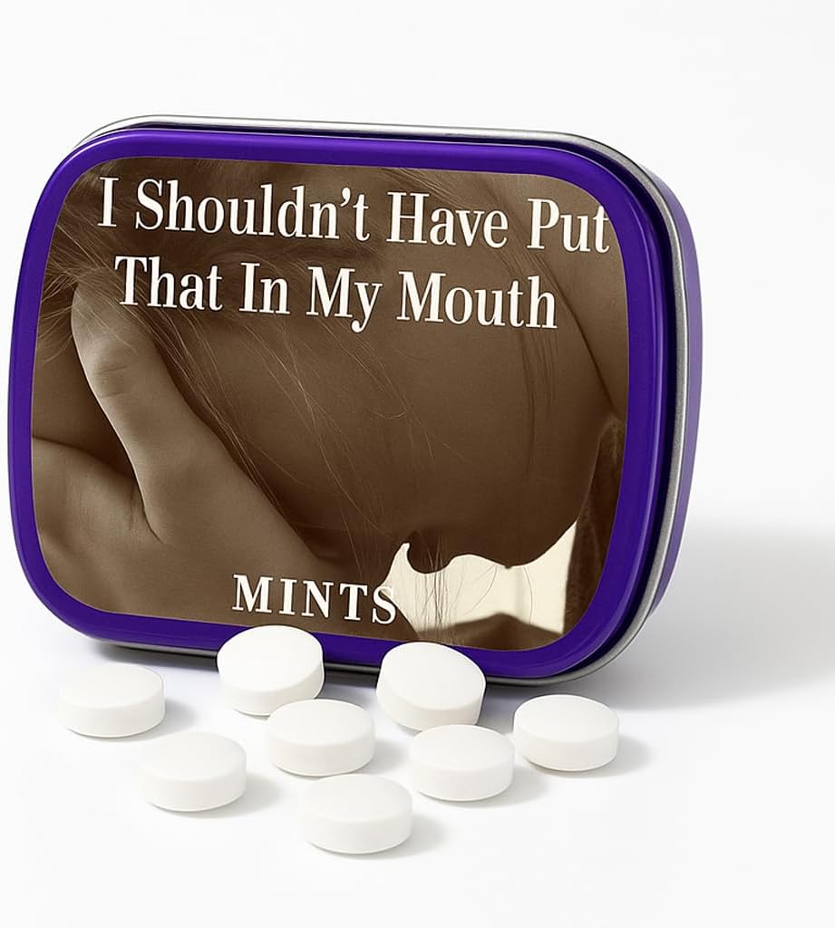 I Shouldn’t Have Put That In My Mouth Mints - Funny Peppermint Tin for Fresh Breath - Hilarious Gag Gift, Stocking Stuffer, White Elephant, Office & Party Favor - 3 oz Reality Mints