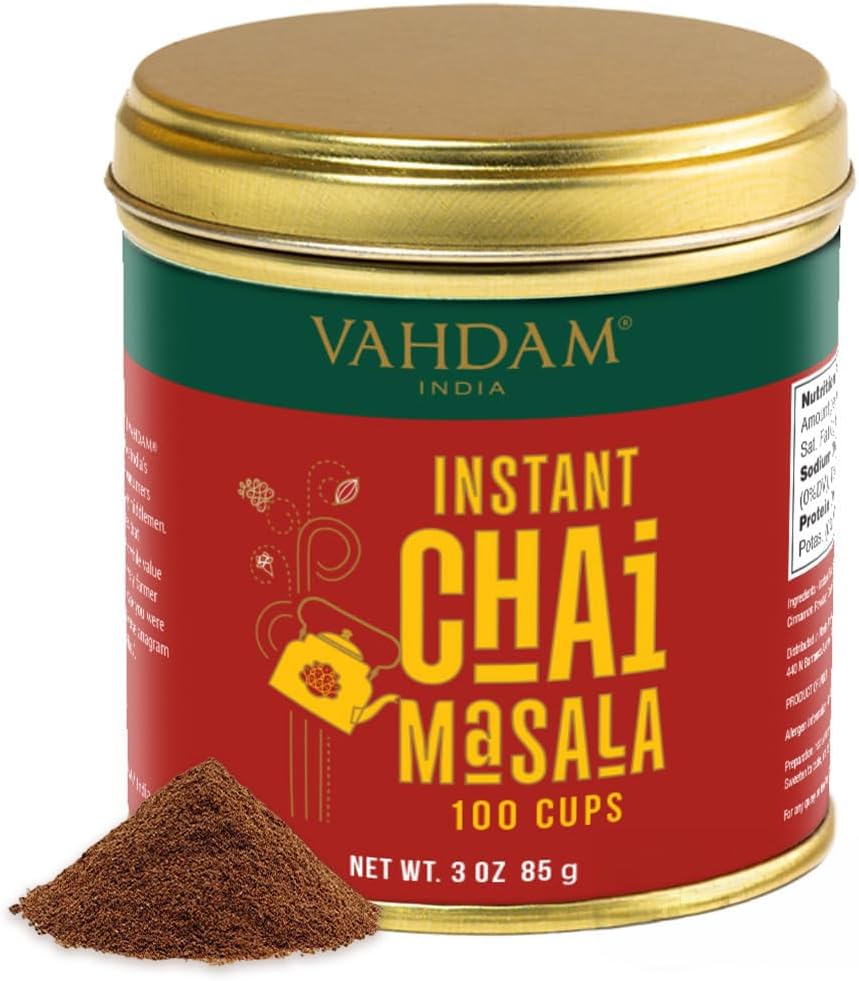 VAHDAM Instant Chai Tea (3oz/85g) - Traditional Masala Chai | Makes 100 Cups | Natural Spices, Zero Calories | Instant Indian Tea - No Steeping | Unsweetened Tea Powder | Free Bamboo Spoon Inside