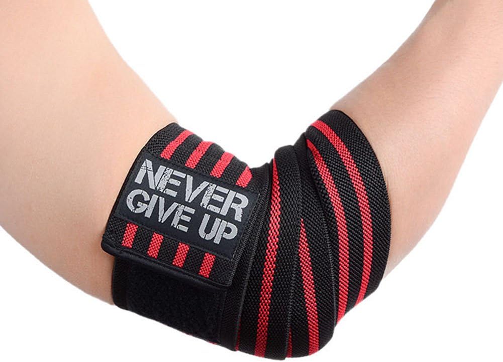 HYFAN Professional Wrist Elbow Knee Wraps Elastic Straps Brace Support Protector for Weightlifting Workout Bodybuilding Gym Fitness