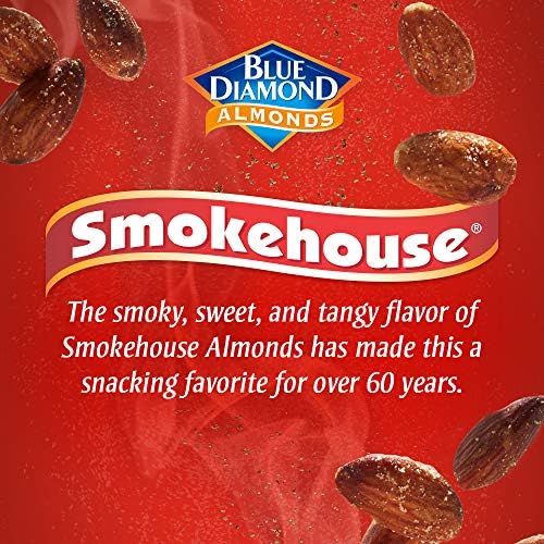 Blue Diamond Almonds, Smokehouse Flavored Snack Nuts, Plant-Based Protein and Fiber Snacks, Gluten Free Iconic Flavor Salty Nuts, Great for Events, Holidays, Parties, 25 Oz Resealable Bag (Pack of 1)