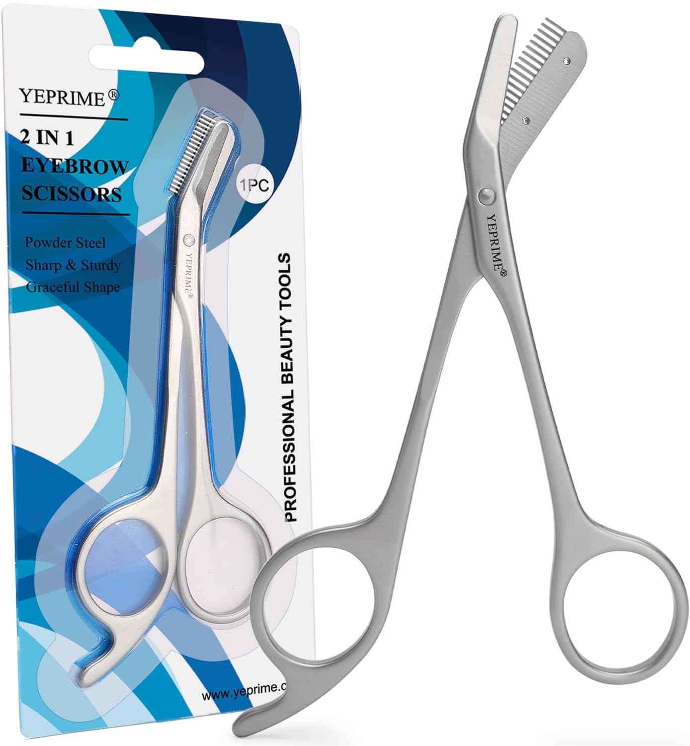 Eyebrow Trimming Scissors with Comb, Gifts For Men Women Stocking Stuffers, Stainless Steel