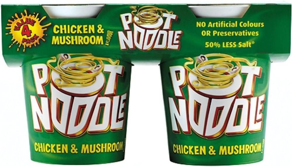 Pot Noodle Chicken & Mushroom Flavour (4x90g) - Pack of 2