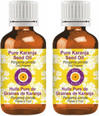 dève herbes Pure Karanja Seed Oil (Pongamia pinnata) 100% Natural Therapeutic Grade Cold Pressed (Pack of Two) 100ml X 2 (6.76 oz)