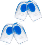 Gel Silicone Heel Pads/Cups,2 Pairs Heel Lifts for Achilles Tendonitis,Shoe Wedge Inserts for Plantar Fasciitis,Sore Heel, Heel Spur and Heel Pain Relief,Heel Support for Men and Women(Large)