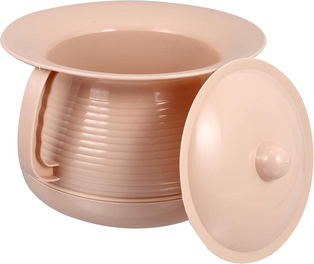 Portable Thickened Plastic Spittoon with Lid Non-slip Base Household Bed Pan Urine Pot for Adults Stable Lightweight Travel Emergency Use
