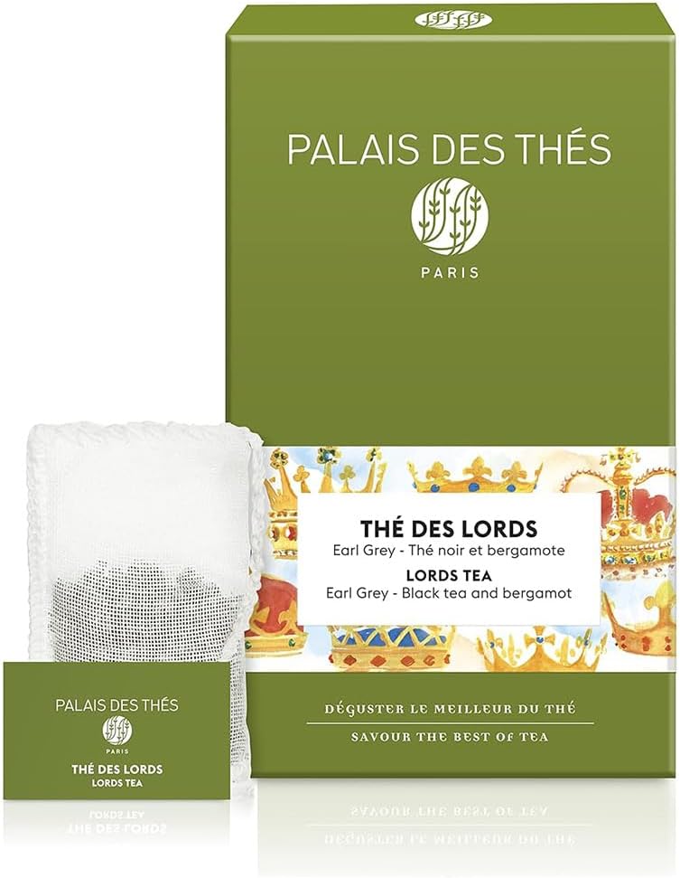Palais des Thés - Tea of Lords - Earl Grey Black Tea & Bergamot - Premium Tea Bags, Serves 20 Cups