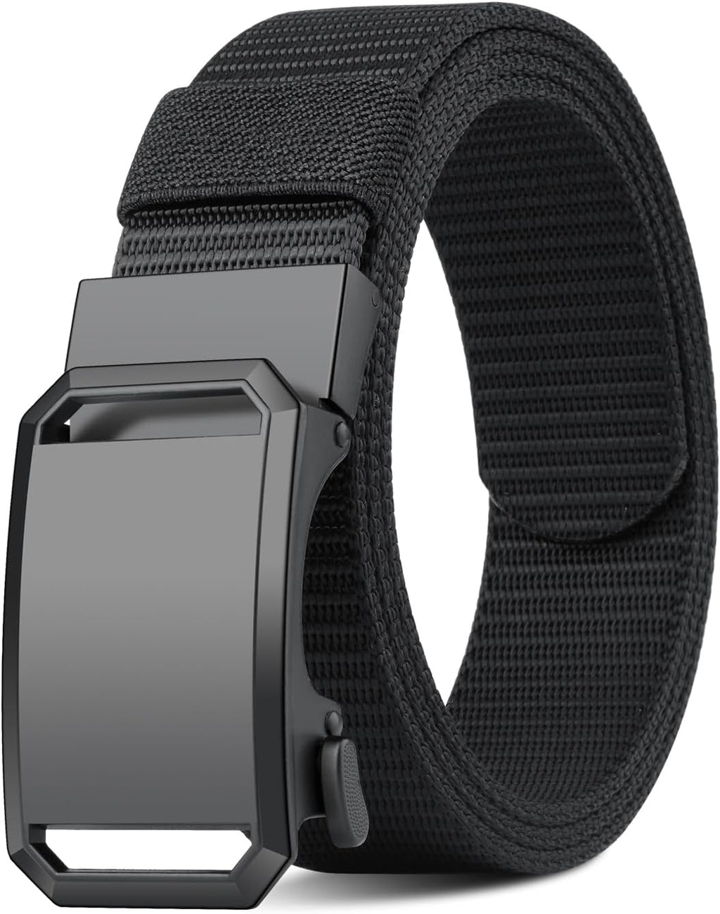 Mens Belt, Running Work Belts for Men, Holeless Adjustable Canvas Web Belts, Casual Dress Business Belt