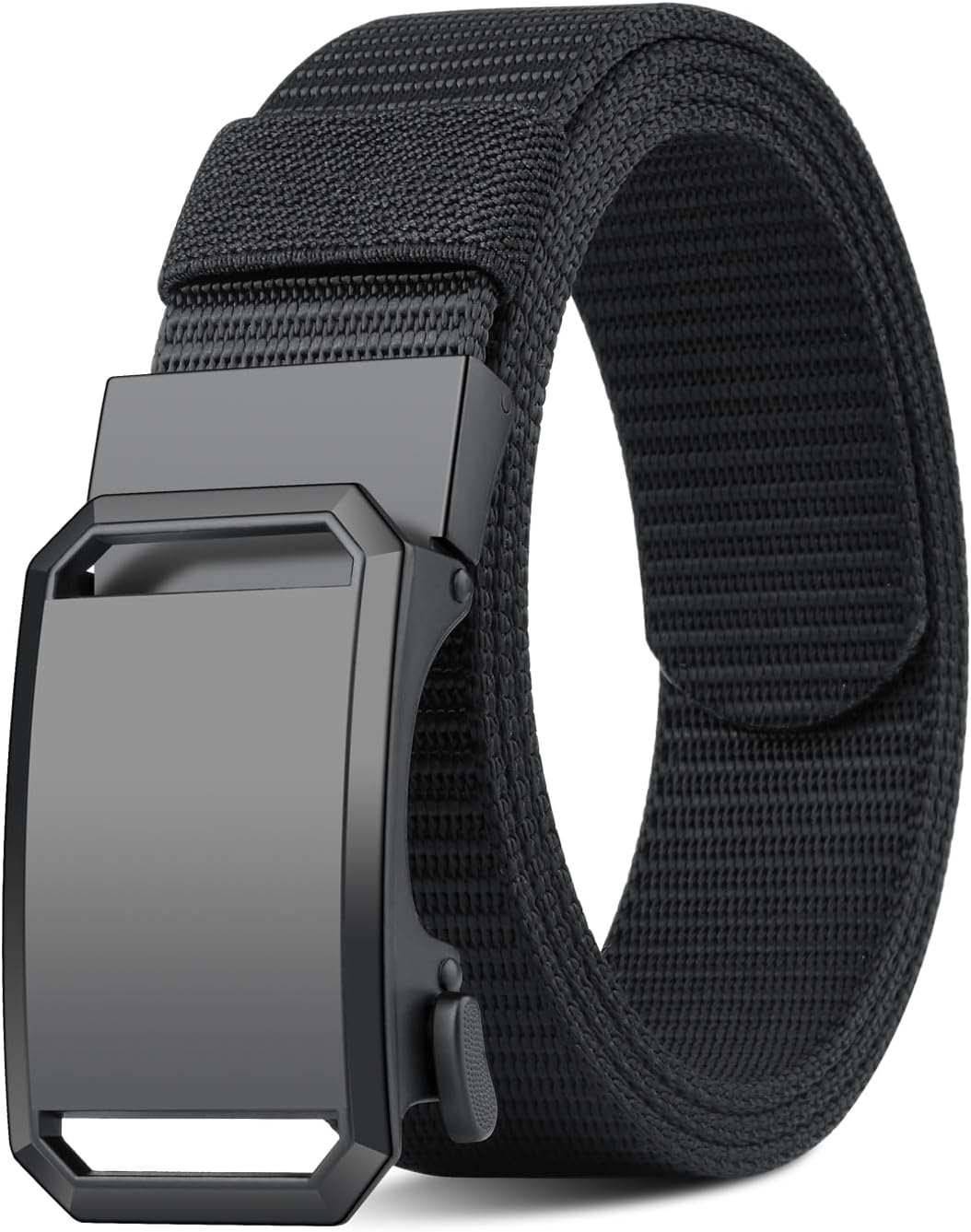 Mens Belt, Running Work Belts for Men, Holeless Adjustable Canvas Web Belts, Casual Dress Business Belt