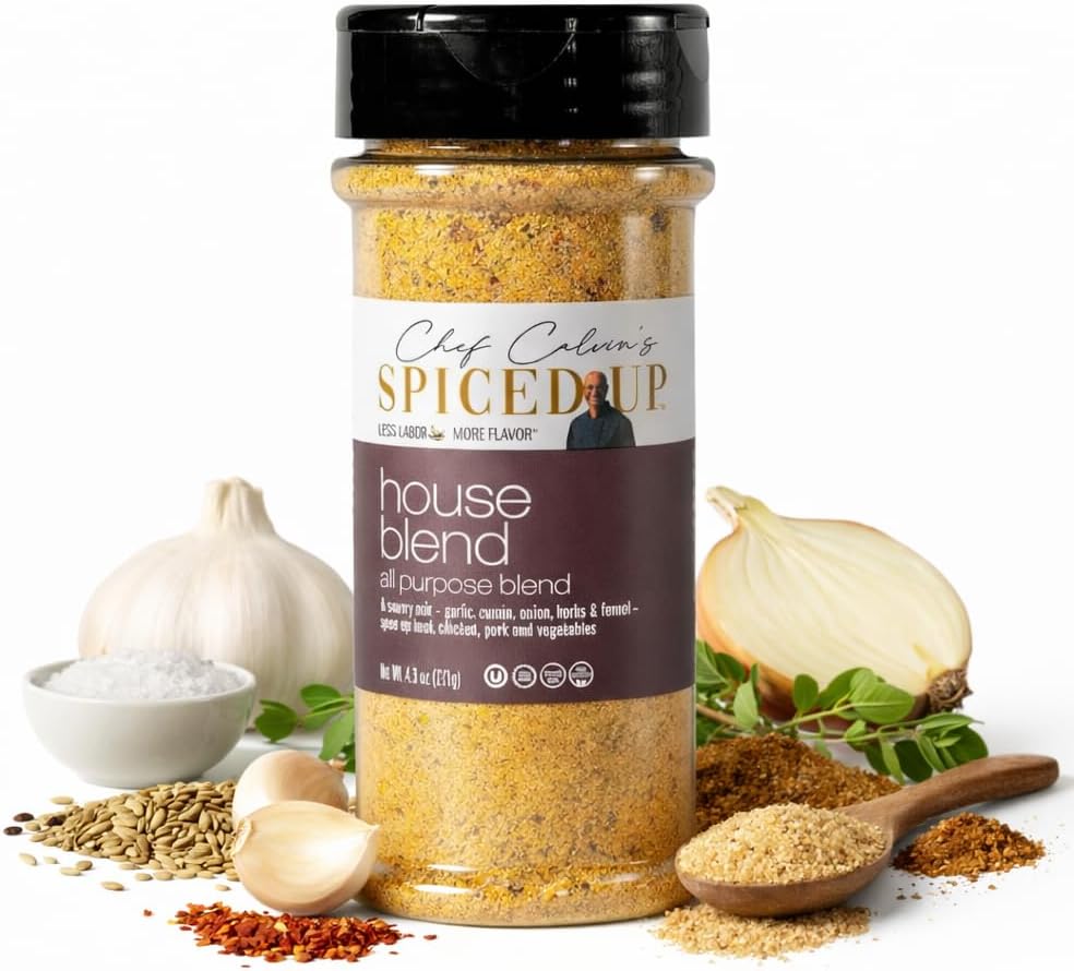 Spiced Up House Blend All Purpose Seasoning for Grilling & Cooking, Mix Spices for Roasting Chicken & Ribs | Bold, Smoky & Savory Flavor - Kosher, Non-GMO, Vegan, Gluten-Free Rub for Daily Use, 4.3 Oz