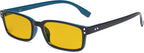 Eyekepper Classical Rectangular Frame Spring-Hinges Computer Reading Glasses Readers Orange Tinted Lenses Eyeglasses