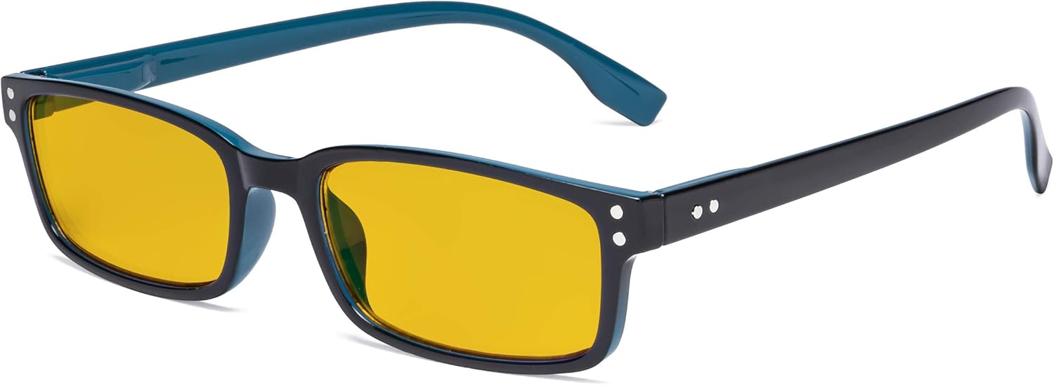 Eyekepper Classical Rectangular Frame Spring-Hinges Computer Reading Glasses Readers Orange Tinted Lenses Eyeglasses