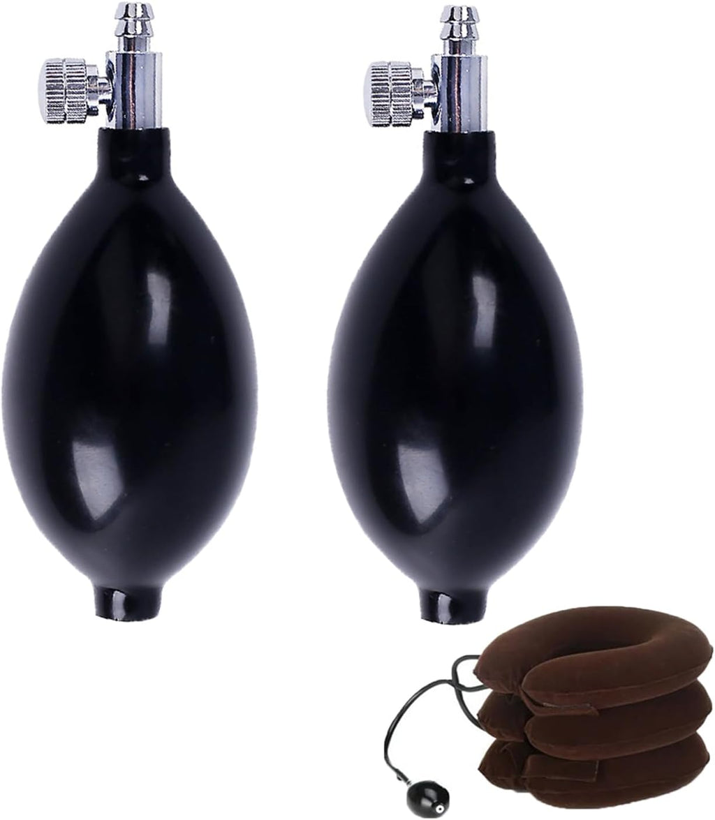 2 Pack Blood Pressure Bulb Pump Replacement Latex Rubber Inflation Bulb with Air Release Valve Barb Adjustable Hand Squeeze Pump for Aneroid Sphygmomanometer Manual Blood Pressure Monitor Cuff