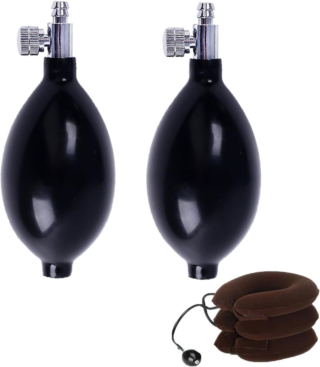 2 Pack Blood Pressure Bulb Pump Replacement Latex Rubber Inflation Bulb with Air Release Valve Barb Adjustable Hand Squeeze Pump for Aneroid Sphygmomanometer Manual Blood Pressure Monitor Cuff