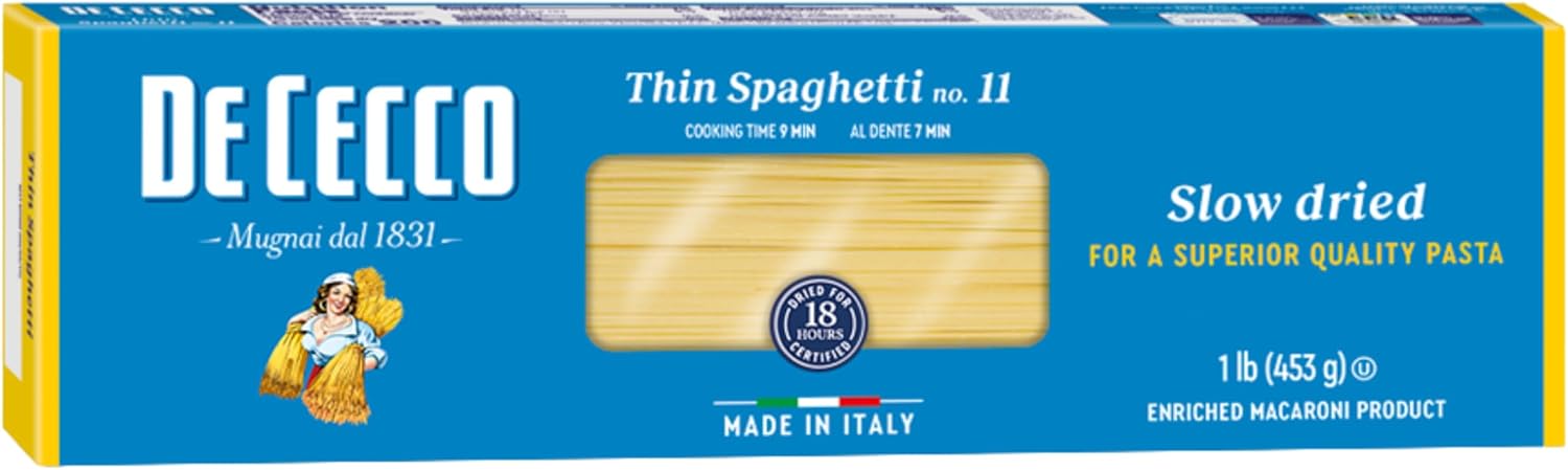 De Cecco Pasta, Spaghetti Thin No.11, 16 Ounce