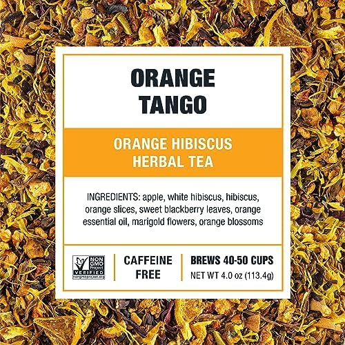 Tiesta Tea - Orange Tango, Loose Leaf, Orange Hibiscus Herbal Tea, Premium Non-Caffeinated Fruit Blend, Makes Hot or Iced & Up to 50 Cups, 4oz Refillable Tin