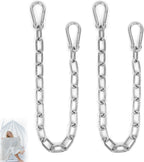 2 Pack 1/5 Inch Heavy Duty Chains, 30 Inch Swing Extension Chain with Carabiners, Adjustable 440LB Metal Hanging Chain for Indoor Outdoor Porch Swing Hammock Chair Punching Bags Gym Machines