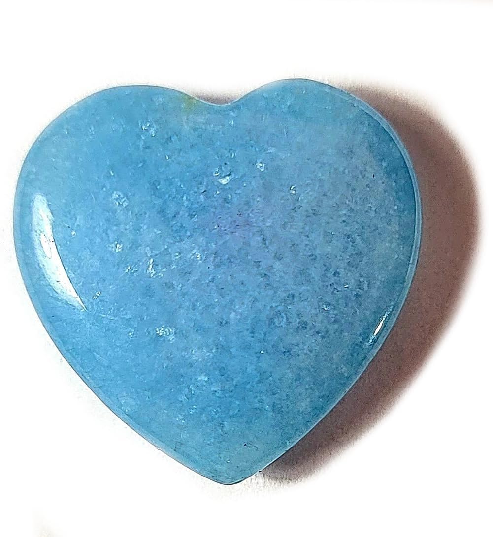 1PC Small 20mm Blue Aquamarine Carved Heart Polished Natural Sparkling Beryl Gemstone Crystal Mineral Specimen - China