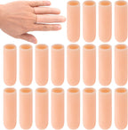 PAGOW 20 Pcs Gel Finger Support Protector Caps Gloves, Silicone Fingertips for Hands Cracking, Large Gel Finger Cots/Covers, Eczema Skin, Trigger Finger Arthritis Pain Relief