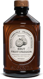 Bacanha Organic Brut Passion Fruit Syrup - Premium French Tropical Syrup - Tangy & Exotic Flavor for Cocktails & Lemonades - Gourmet and Organic - For Coffee, Mocktails - 400ml Glass Bottle