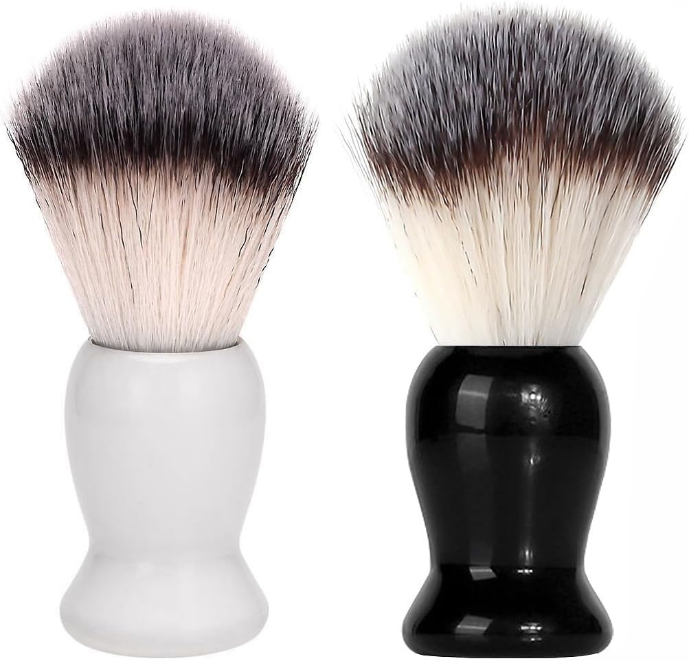 2Pcs Shaving Brushes For Men by Echolly-Super Strong NO Shedding Bristle Shave Brushes for Men-Smooth Acrylic Handle Legacy Shave Brush-Rich and Fast Lather Shaving Cream Brush