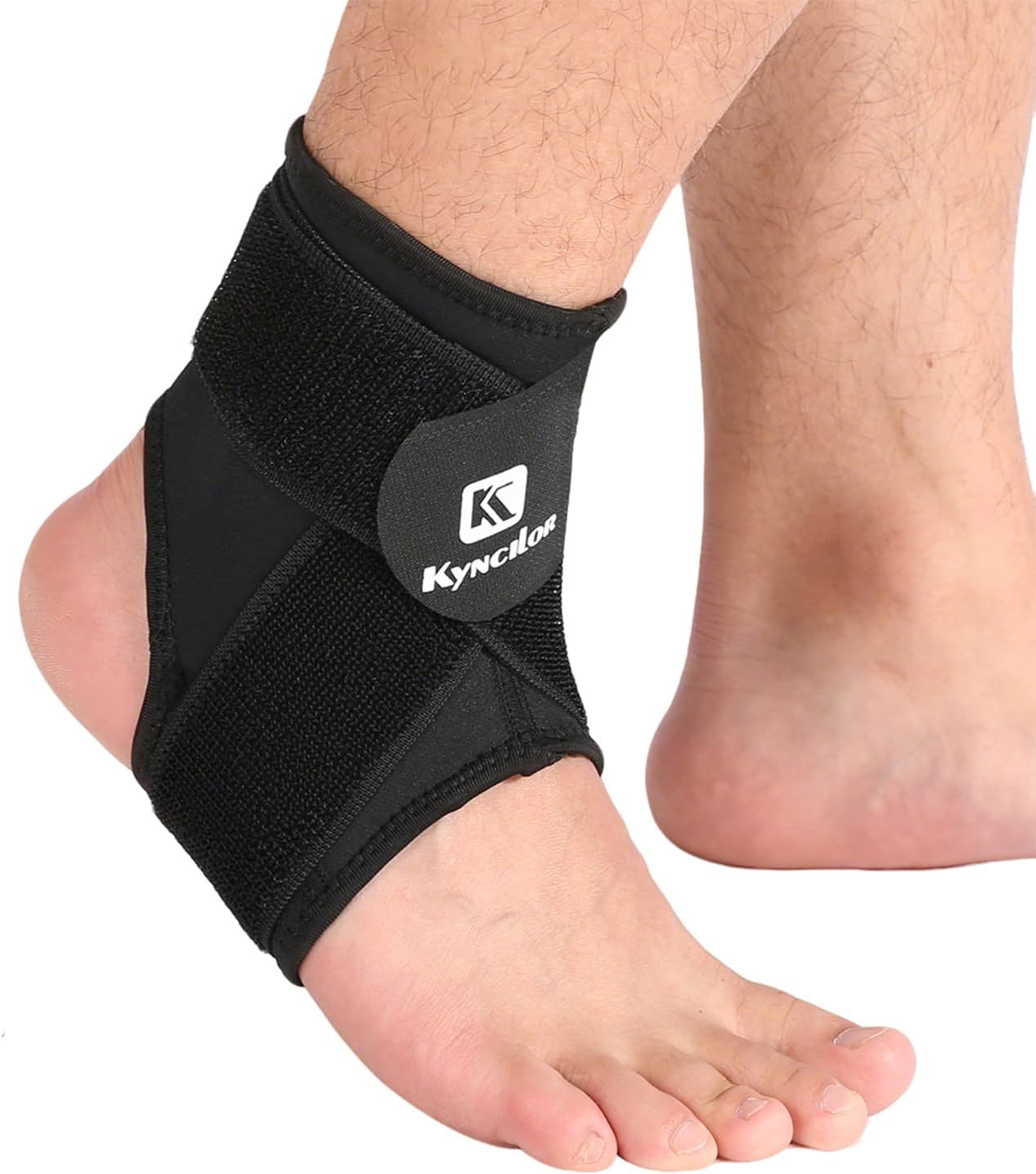 SUJAYU Ankle Brace & Elastic Supports for Men & Women, Ankle Support Ankle Compression Sleeve, Plantar Fasciitis Relief Achilles Tendonitis Brace Achilles Tendonitis Wrap, Pack of 1 (Black, Small)