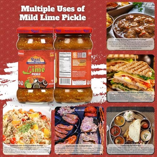 Rani Lime Pickle Mild (Achar, Indian Relish) 10.5oz (300g) Glass Jar ~ Vegan | Gluten Free | NON-GMO | No Colors | Popular Indian Condiment, Indian Origin