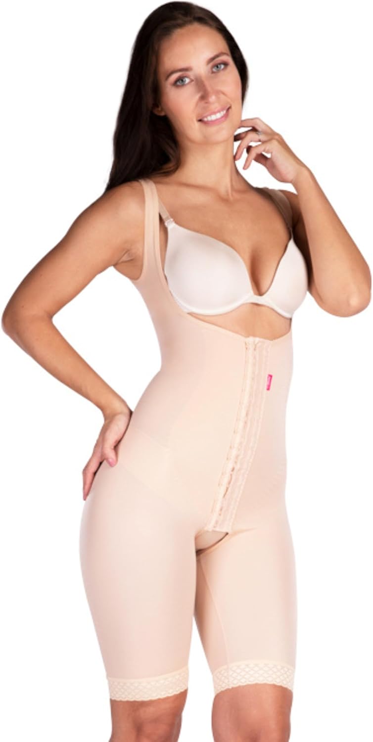 LIPOELASTIC VF Body Variant – Liposuction Compression Garment, Postpartum Belly Binder, Full Body Girdle for Women (Natural, L)