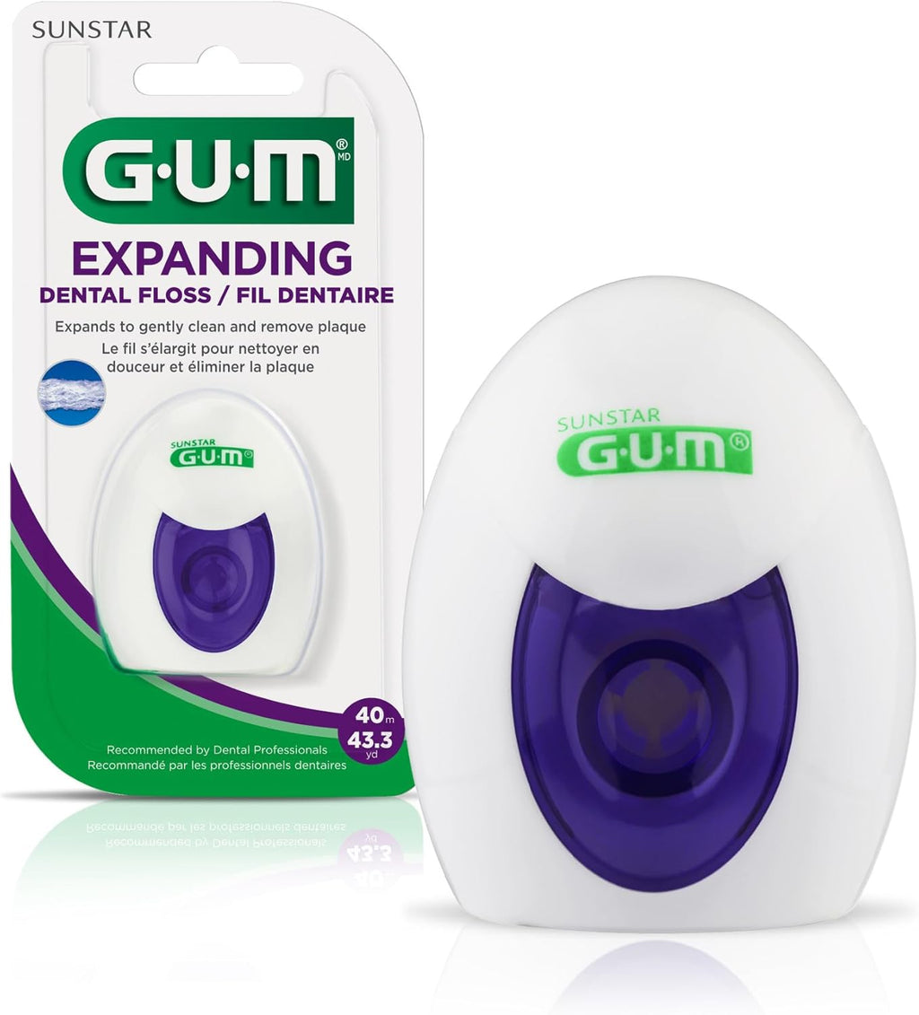 Expanding Dental Floss - Waxed Woven Floss - Effective Plaque Removal for Tight Teeth - Unflavored