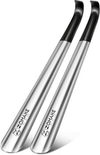ZOMAKE Shoe Horn Long Handle for Seniors Men Women,Metal Long Shoehorn Boot Horn,16.5" Stainless Steel Shoe Spoon Helper