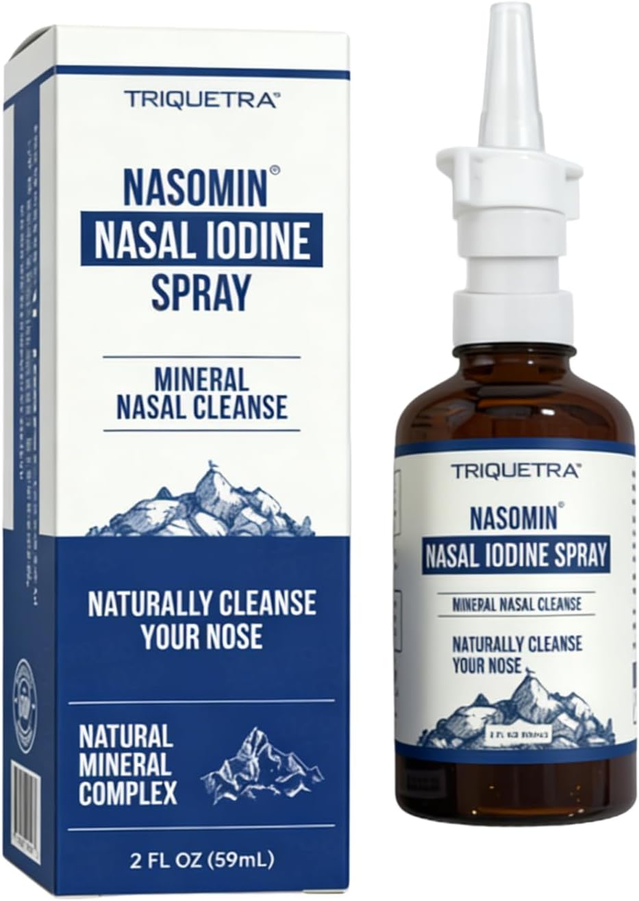 Virexa Nasomin Limpieza Nnasal Con Yodo,Herbia Nasal Iodine Spray,150+ Doses,Natural Mineral Formula,Daily Nasal Cleansing,Suitable for Dry Air & Travel